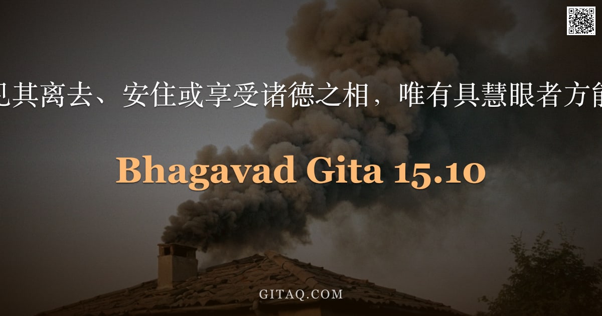 薄伽梵歌 15.10 — "愚者不见其离去、安住或享受诸德之相，唯有具慧眼者方能得见。"