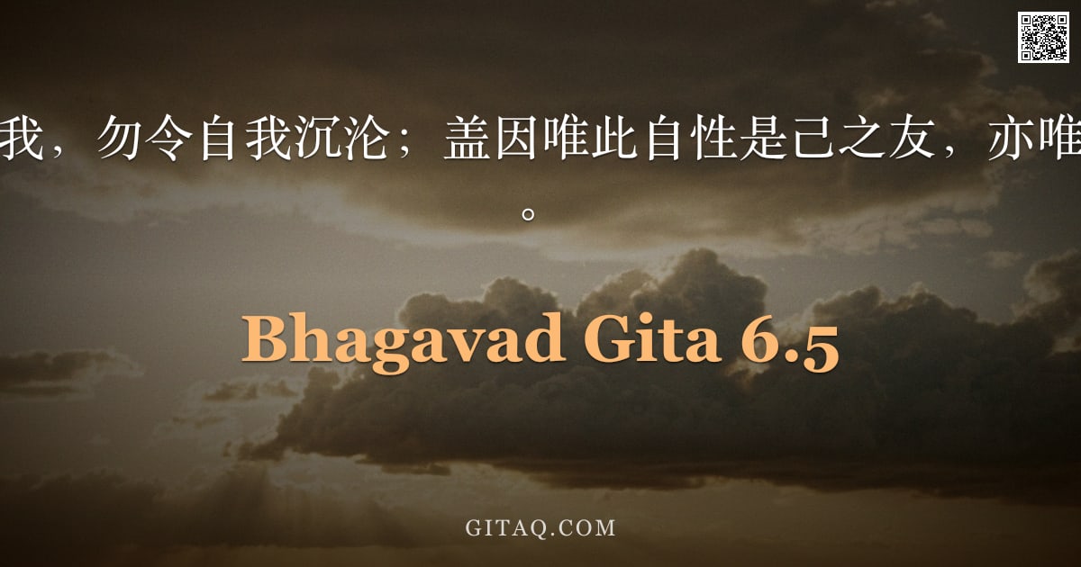 薄伽梵歌 6.5 — "当以自性提升自我，勿令自我沉沦；盖因唯此自性是己之友，亦唯此自性是己之敌。"